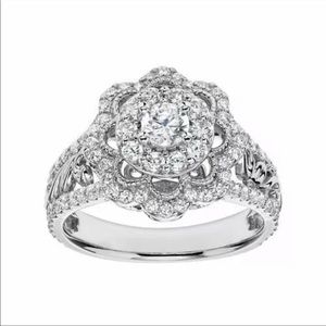Vera wang 14k diamond flower ring